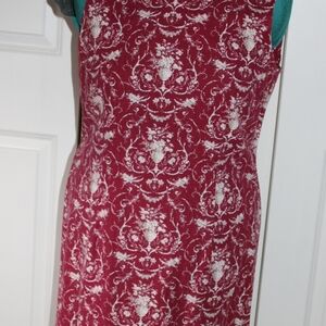 Talbots Red and White Floral Midi Dress